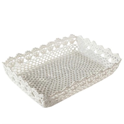 Vassoio in pizzo bianco 35X25H7