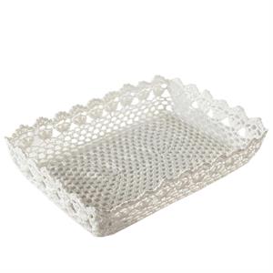 Vassoio in pizzo bianco 35X25H7