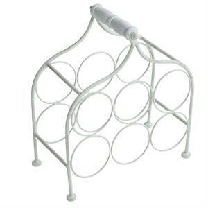 Portabottiglie in metallo in metallo bianco 33X17H36