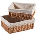 Cesto in vimini foderato 45X35H18  in set di 2 