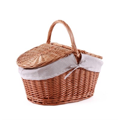 Cesto picnic in vimini bollito foderato 53X33H30 