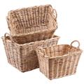Cesta rettangolare in giunco 63X46H36 in set di 3 