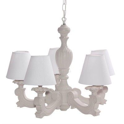Lampadario a cinque bracci bianco Ø46H98