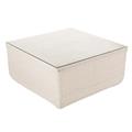 Tavolino bianco in polyrattan e vetro 70x70H36 
