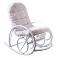 Dondolo in rattan bianco con cuscino Manao 60X117H109