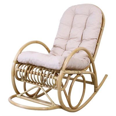 Dondolo in rattan naturale con cuscino Manao 60X117H109