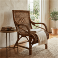 Poltrona in giunco lacak con corteccia Carol 66X84H98