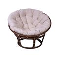 Poltrona rotonda in rattan noce Papasan con cuscino Ø110