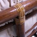 Poltrona rotonda in rattan noce Papasan con cuscino Ø110