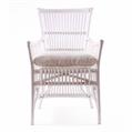 Poltrona in rattan bianco con cuscino 58X63H95