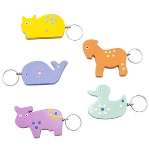 Portachiavi in legno animali assortiti