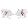 Decorazione maialini in legno in confezione di 2