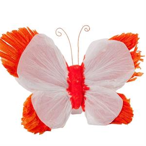 Farfalla arancione decorativa in carta 40 cm
