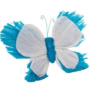 Farfalla azzurra decorativa in carta 40 cm