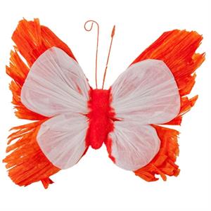 Farfalla arancione decorativa in carta 20 cm