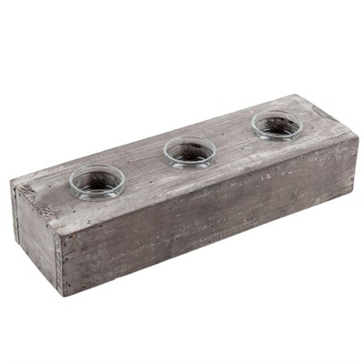 Portacandele in legno 30X9.5H6