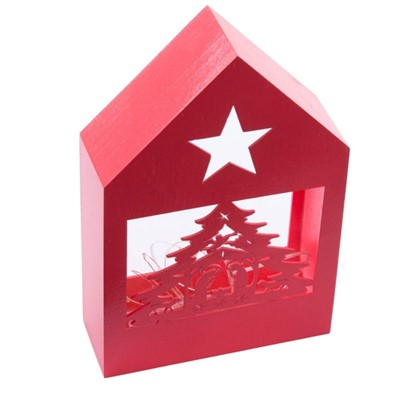 Decorazione presepe in legno rosso 18X6H27