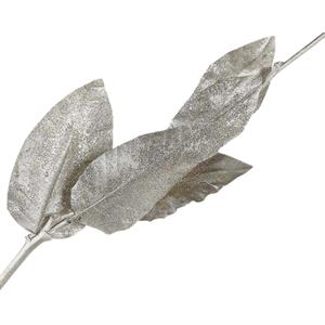 Stelo decorativo di foglie argento H110