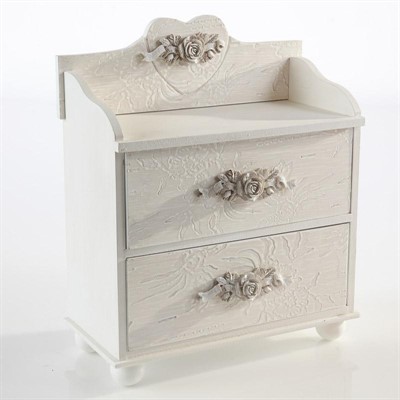 CASSETTIERA MDF BIANCA 2C 30X14H35 LEGNO: MDF -MADE IN CHINA-