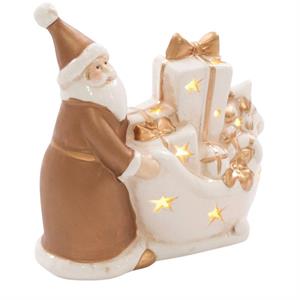 Decorazione Babbo Natale in ceramica con led 13X6H12