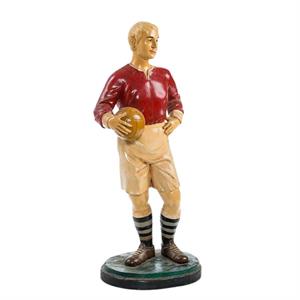 Statuetta giocatore calcio vintage 37x30H90