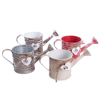 Portavasi multicolor in latta in set di 4 Ø11H11 