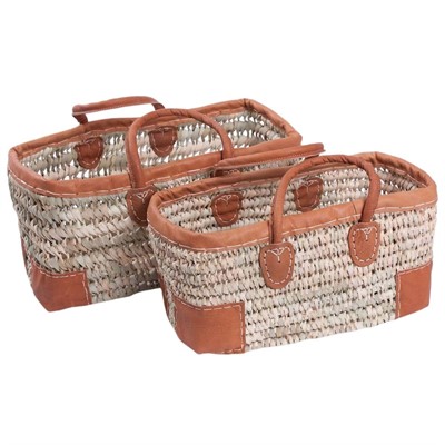 Borsa in palma 48X24H26 in set di 2