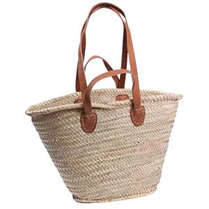 Borsa in palma con manici in cuoio 48X28H35