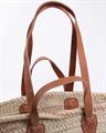 Borsa in palma con manici in cuoio 48X28H35