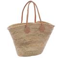 Borsa in palma con manici in cuoio 65X40H53