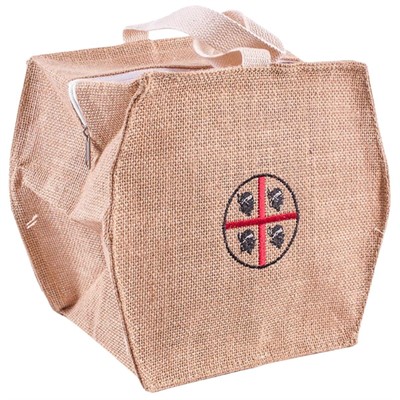 Borsina in juta naturale con logo 14x16H12