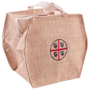 Borsina in juta naturale con logo 14x16H12