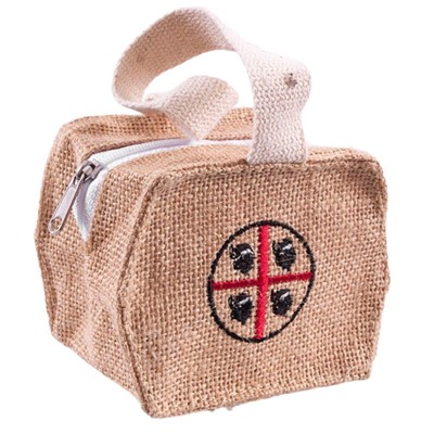 Borsina in juta naturale con logo 8x10H8