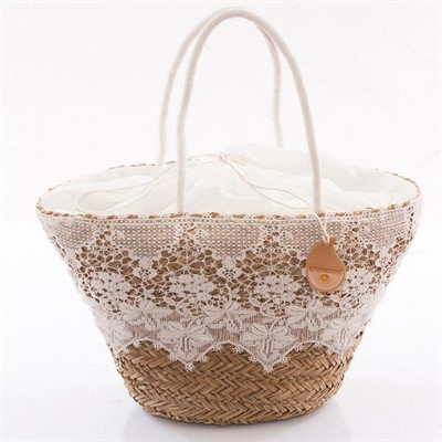 BORSA ERBA OVALE CON MACRAME'55X30 MADE IN CHINA