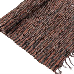 Tappeto in cotone e pelle 75X150