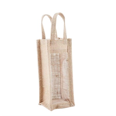 Shopper in juta con finestra 8x7H19