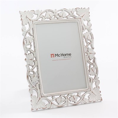 Portafoto bianco intagliato 32x44