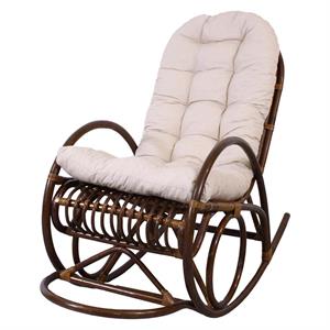 Dondolo in rattan noce con cuscino Manao 60X117H109