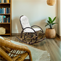 Dondolo in rattan noce con cuscino Manao 60X117H109