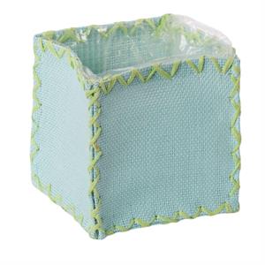 Portavaso azzurro in carta e pvc 14x14H14