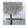 Quadro dipinto albero dorato 100x100