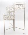 PIANTANA METALLO BIANCO ANTICATO 3 PIANI 23X23H62