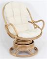 POLTRONA SWIVEL GIREVOLE NATURALE CON CUSCINO 78X87H96