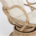 POLTRONA SWIVEL GIREVOLE NATURALE CON CUSCINO 78X87H96