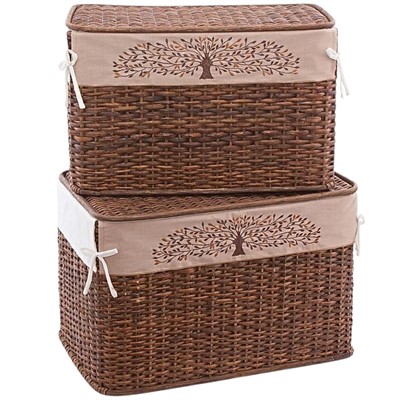 Baule in rattan albero 68x42H43 in set di 2