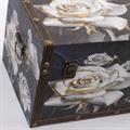 Baule in mdf con rose 47x28H26 in set di 2 