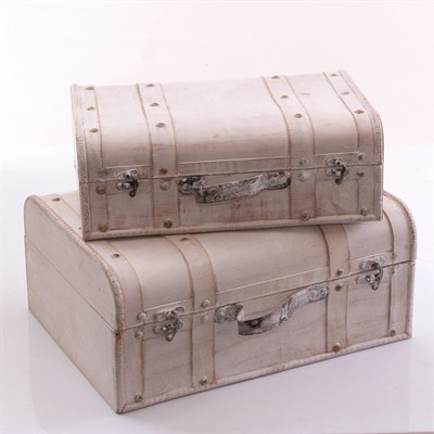 Baule valigia bianco 42X31H18 in set di 2 