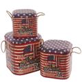 Pouf contenitori in mdf 39X39H43 in set di 3