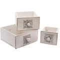 Cassetta bianche in abete  22x22H10,8 in set di 3