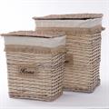 Portabiancheria in vimini bianco 47X35H55 in set di 2